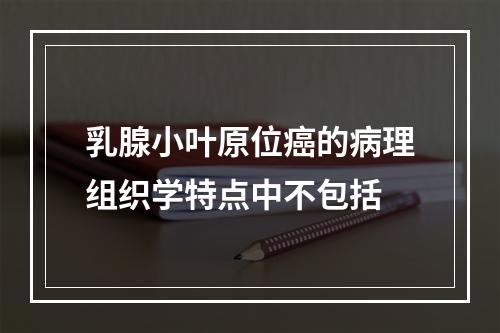 乳腺小叶原位癌的病理组织学特点中不包括