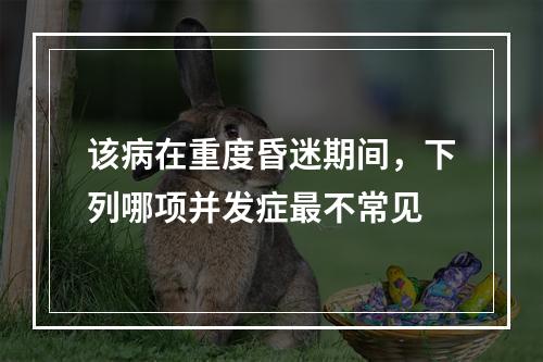 该病在重度昏迷期间，下列哪项并发症最不常见