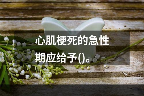 心肌梗死的急性期应给予()。