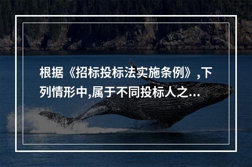 根据《招标投标法实施条例》,下列情形中,属于不同投标人之间相