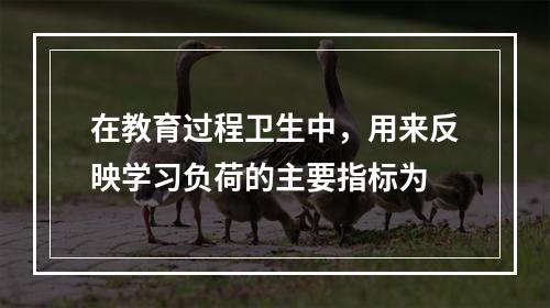 在教育过程卫生中，用来反映学习负荷的主要指标为