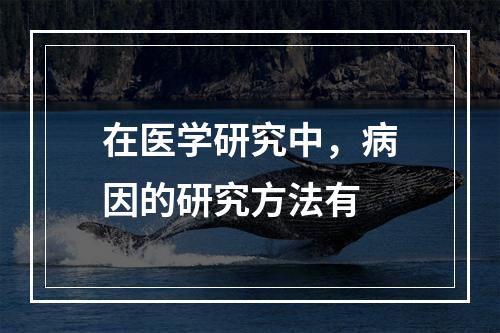 在医学研究中，病因的研究方法有