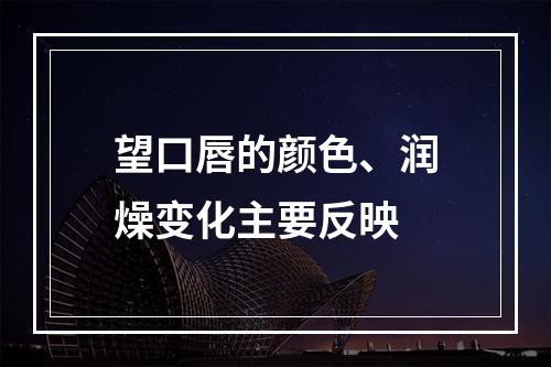 望口唇的颜色、润燥变化主要反映