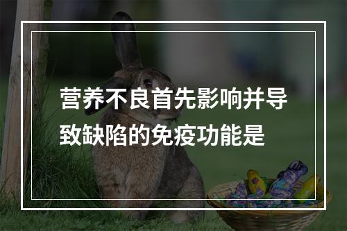 营养不良首先影响并导致缺陷的免疫功能是