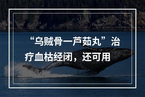 “乌贼骨一芦茹丸”治疗血枯经闭，还可用