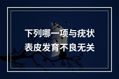 下列哪一项与疣状表皮发育不良无关