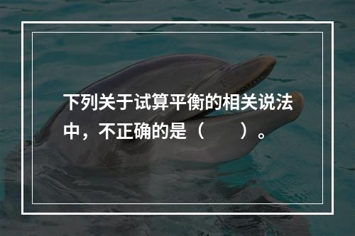 下列关于试算平衡的相关说法中，不正确的是（　　）。