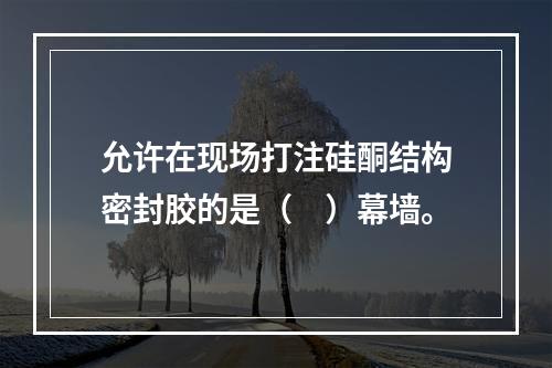 允许在现场打注硅酮结构密封胶的是（　）幕墙。