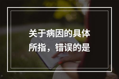 关于病因的具体所指，错误的是