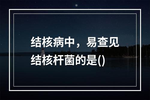 结核病中，易查见结核杆菌的是()