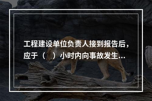 工程建设单位负责人接到报告后，应于（　）小时内向事故发生地县