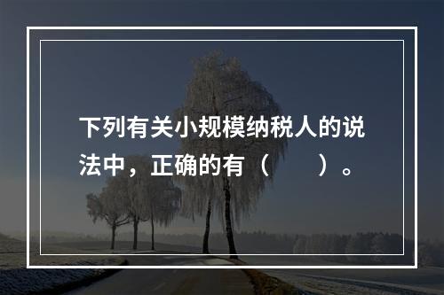 下列有关小规模纳税人的说法中，正确的有（　　）。