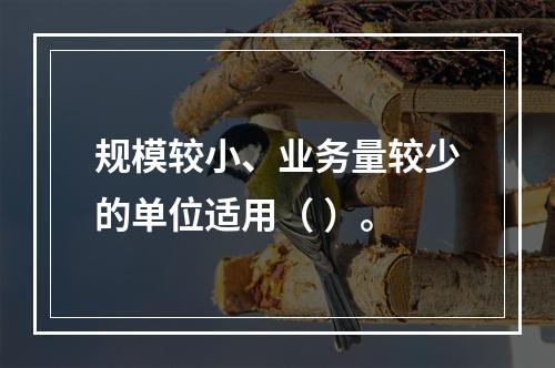 规模较小、业务量较少的单位适用（ ）。