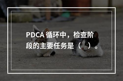 PDCA 循环中，检查阶段的主要任务是（　）。