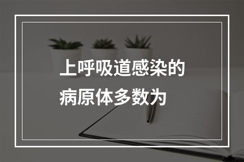 上呼吸道感染的病原体多数为