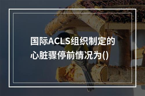 国际ACLS组织制定的心脏骤停前情况为()