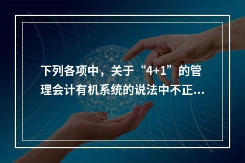 下列各项中，关于“4+1”的管理会计有机系统的说法中不正确的