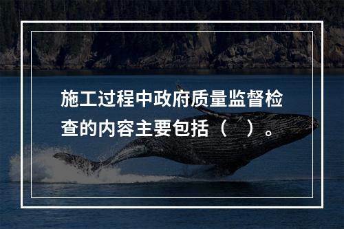 施工过程中政府质量监督检查的内容主要包括（　）。