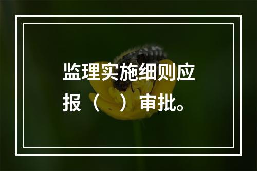 监理实施细则应报（　）审批。