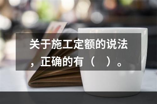 关于施工定额的说法，正确的有（　）。