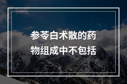 参苓白术散的药物组成中不包括