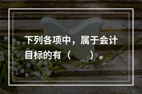 下列各项中，属于会计目标的有（　　）。