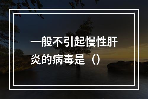 一般不引起慢性肝炎的病毒是（）