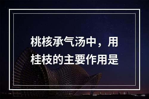 桃核承气汤中，用桂枝的主要作用是