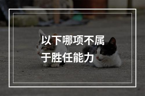 以下哪项不属于胜任能力