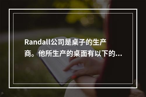 Randall公司是桌子的生产商。他所生产的桌面有以下的成本