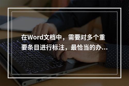 在Word文档中，需要对多个重要条目进行标注，最恰当的办法是