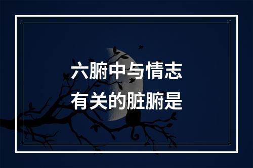 六腑中与情志有关的脏腑是