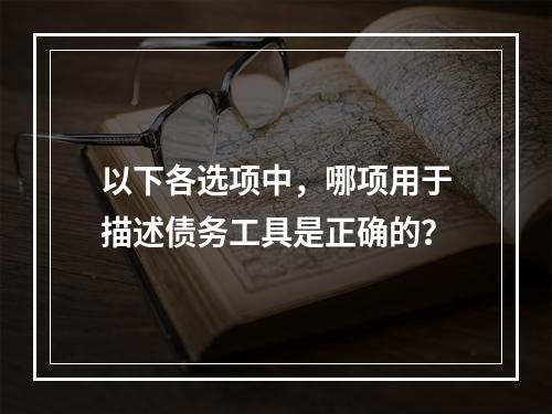 以下各选项中，哪项用于描述债务工具是正确的？