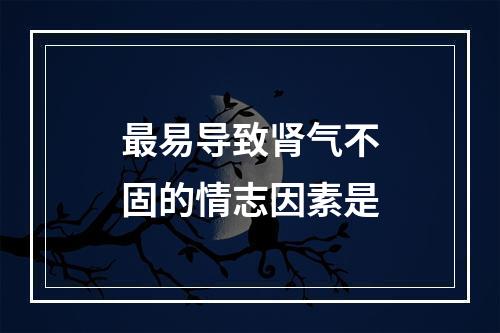 最易导致肾气不固的情志因素是