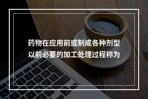 药物在应用前或制成各种剂型以前必要的加工处理过程称为