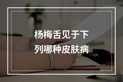 杨梅舌见于下列哪种皮肤病