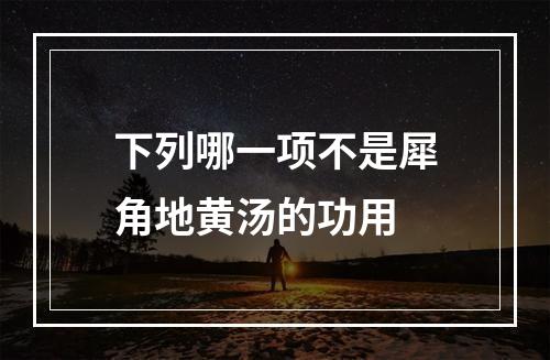 下列哪一项不是犀角地黄汤的功用