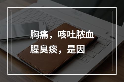 胸痛，咳吐脓血腥臭痰，是因