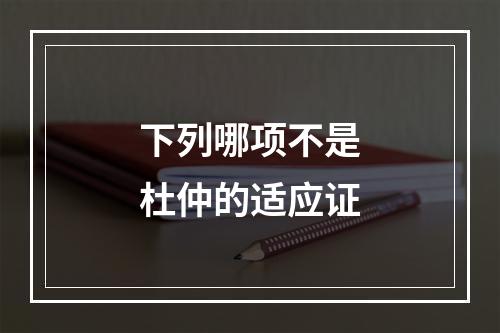 下列哪项不是杜仲的适应证