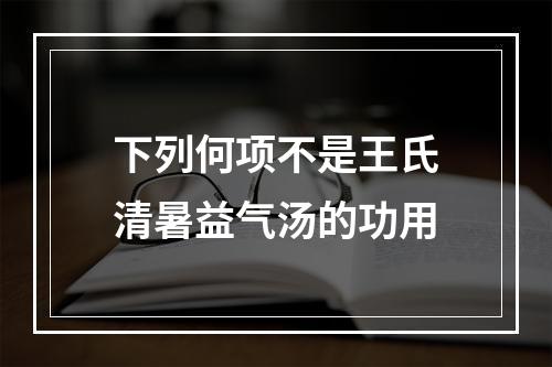 下列何项不是王氏清暑益气汤的功用