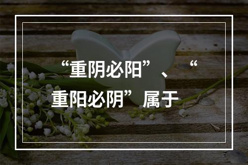 “重阴必阳”、“重阳必阴”属于