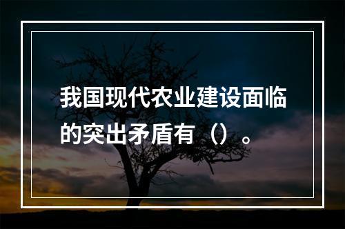 我国现代农业建设面临的突出矛盾有（）。