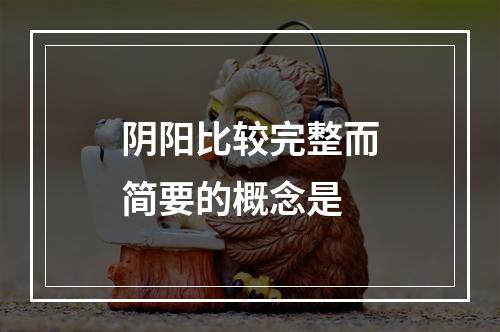 阴阳比较完整而简要的概念是