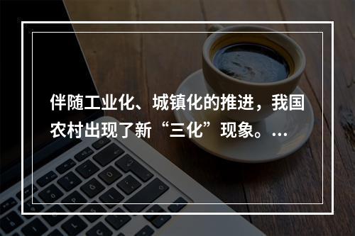 伴随工业化、城镇化的推进，我国农村出现了新“三化”现象。（）