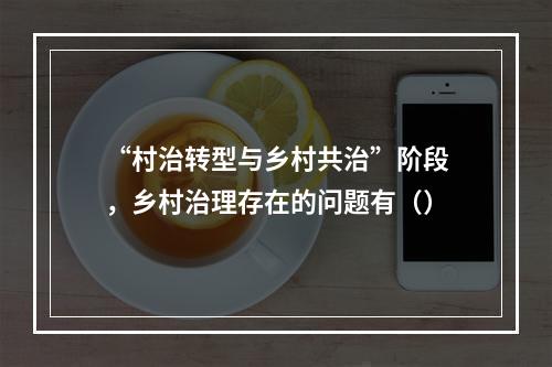 “村治转型与乡村共治”阶段，乡村治理存在的问题有（）