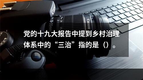 党的十九大报告中提到乡村治理体系中的“三治”指的是（）。