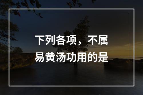 下列各项，不属易黄汤功用的是