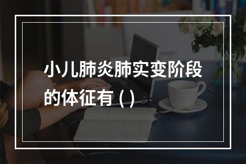 小儿肺炎肺实变阶段的体征有 ( )