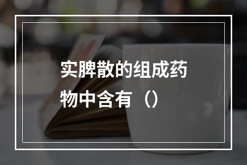 实脾散的组成药物中含有（）