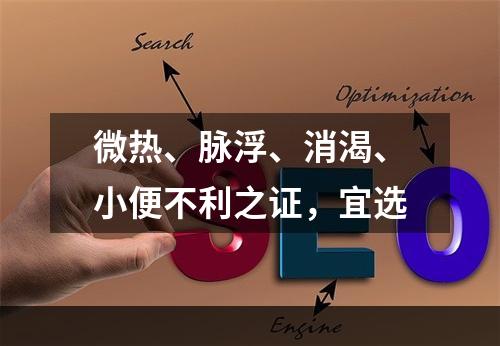 微热、脉浮、消渴、小便不利之证，宜选